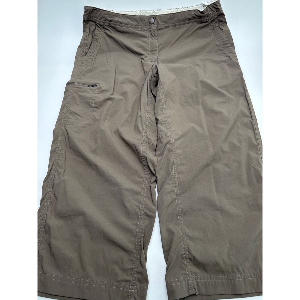 LL Bean Mens Brown Nylon Spandex Hiking Capri Cargo Pants 268920 Size 12 Reg